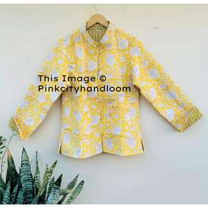 <b>Reversible</b> <b>Jacket</b> for Women Pure Cotton Quilted Coats With Button Closer Vintage <b>Jackets</b> Bohemian <b>Jacket</b> for Casual Wear - Product Image 2