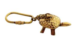 พวงกุญแจรูปเต่าทองเหลืองแข็งดีไซน์แบบย้อนยุคโลหะโบราณสำหรับตกแต่งบ้านใหม่ของขวัญวันชาติ - Product Image 2