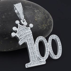 100% <b>King</b> 925 Sterling Silver Micro Pave Pendant with 24K Gold Plating Number Pattern Charms Unisex Gift - Product Image 3