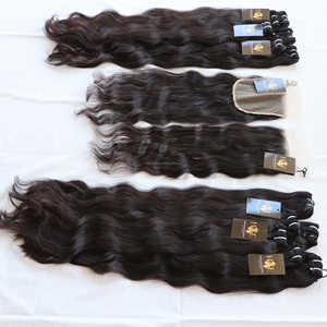 Faisceau de cheveux humains tissés en paquet de temple indien vierge brut de qualité 10a paquets de cheveux humains vierges péruviens avec fermeture à lacet - Product Image 2