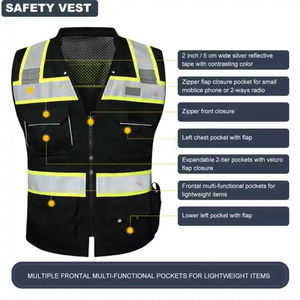Wholesale Customized Logo Reflective Adjustable <b>Safety</b> Vest ANSI Class 1 LED Flash Waterproof High Visibility Workwear - Product Image 4