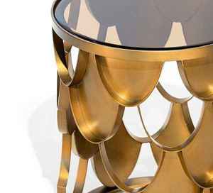 Customizable Luxurious Design Best Seller Metal Side <b>Table</b> Coffee <b>Table</b> Glass Top Luxury <b>Console</b> <b>Table</b> in Factory Price - Product Image 2