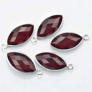 Fait à la main en gros Marquise 8x16 MM grenat pierres précieuses lunette pendentif à breloque en argent Sterling bijoux à breloques en gros - Product Image 1