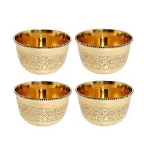 Bol de service de qualité supérieure en laiton poli martelé, design moderne, finition antique, pour la maison et la cuisine, passe au lave-vaisselle - Product Image 2