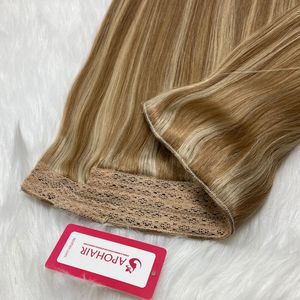 Venta caliente de una pieza Volumizer 8 ''-28'' Clip-In Extensiones de cabello Precio al por mayor 120-150Gram/set Extensión de clip de halo de cabello humano - Product Image 3