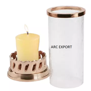 Bougeoir de couleur or rose en métal de qualité supérieure bougeoir décoratif au design élégant pour accessoires d'éclairage à bas prix - Product Image 1