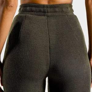 Pantalón de Jogger de algodón para mujer de calidad superior 2023, suelto, de gran tamaño, pierna ancha y recta, cintura elástica, precio razonable al por mayor - Product Image 4