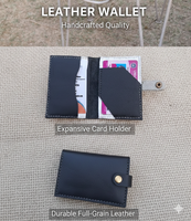 Porte-cartes minimaliste vintage en cuir véritable Crazy Horse, fermeture à bouton de luxe, blocage RFID, multifonction pour cartes rfid