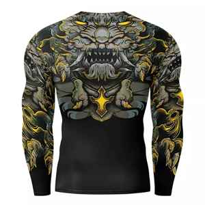 T-shirt de compression tricoté par sublimation pour homme, le plus vendu, pour l'entraînement de musculation, séchage rapide, respirant, coupe ajustée, manches longues - Product Image 2