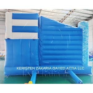 Centro de juegos inflable de PVC de calidad comercial, castillo inflable multifuncional azul con tobogán para fiestas de cumpleaños infantiles - Product Image 2