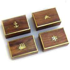 Handmade Eco-Friendly Wood <b>Storage</b> <b>Box</b> High Quality Brass Figure Elegant Home <b>Decor</b> Rectangle Shape - Product Image 5