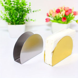 Porte-serviettes rond en or et argent, décoration classique de table à domicile, support pour serviettes en papier, porte-serviettes en papier à prix bas - Product Image 1