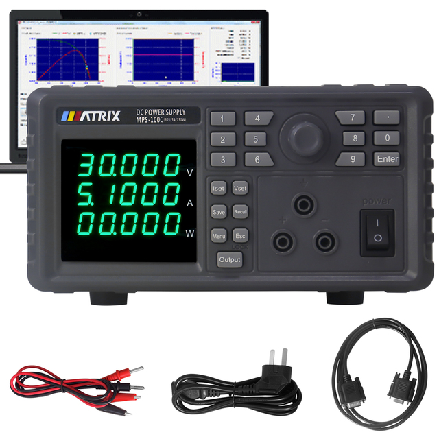 Factory Price 30V 5A 1mV 0.1mA Linear DC Power Supply with RS232 RS485 Brightness Adjustable LIST Output for Laboratory MPS100C