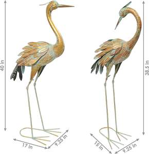 Escultura de Aves de Metal Tradicional de la India, Figura Alada para Entrada, Presentación, Equilibrio Visual Exterior, Ambientes de Vida - Product Image 5