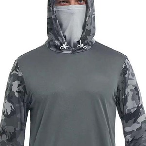 เสื้อฮู้ดแขนยาวผ้า100% แห้งเร็วเสื้อตกปลาผ้าคอตตอนแบบสั่งทำได้ UPF 50เปล่าพื้นฐานเสื้อตกปลา - Product Image 5