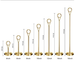 Grand porte-cartes élégant au design rond en or Présentoir de table en métal élégant pour les mariages, les événements, les restaurants et la décoration intérieure - Product Image 5