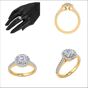 Elegante anillo clásico de oro de 18 quilates para mujer con 0.72Cts VS Clarity Lab Grown EF Color Diamond Jewelry - Product Image 2