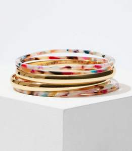 BANGLE Jewelry Resina Acrílico Pulsera Brazalete Exagerado Deslumbrante Multicolor Ancho Irregular Cuadrado Acrílico Pulseras Para - Product Image 1