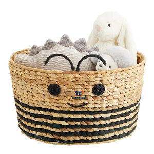 Paniers de rangement en jacinthe d'eau Design chaud, paniers tissés à la main pour enfants - Product Image 2