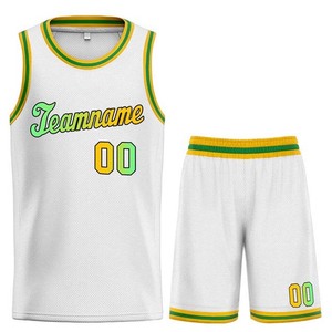 Nouveau maillot de basket-ball d'été tendance, respirant, en polyester, grande taille, ensemble de vêtements de sport imprimés avec nom d'équipe personnalisé, certifié BSCI - Product Image 1