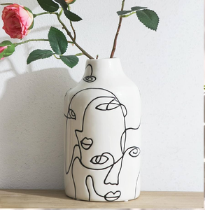 Jarrón de cerámica verde esmeralda, diseño de ondas doradas, jarrón floral moderno, acento decorativo elegante. Disponible a precios mayoristas. - Product Image 5