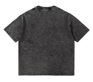 High Quality <b>Tshirts</b> Washed Cotton Short Sleeve Tee Men <b>Vintage</b> Loose Fit T-shirt Acid Wash Oversized <b>Tshirt</b> - Product Image 2