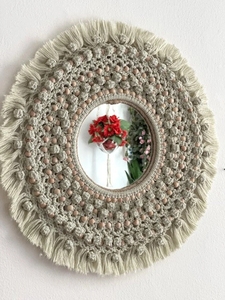 Décoration murale en macramé minimaliste faite à la main, corde en coton naturel, tissée à la main, pour la maison, le café, vente en gros, OEM, ODM - Product Image 4