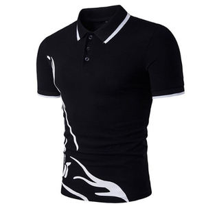 Polo de cuello alto con logotipo personalizado, camiseta para hombre, diseño de empalme, camisas para hombre, Polo de punto de algodón, camisa de manga corta con cuello - Product Image 5