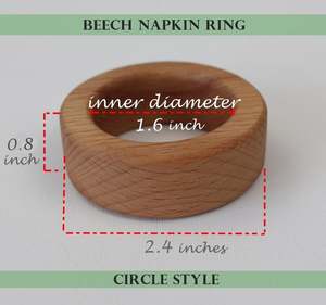 Bois de hêtre carré rond de serviette chêne rond de serviette décor de cuisine en bois lisse restaurant maison mariage décor hôtel bureau vaisselle - Product Image 3