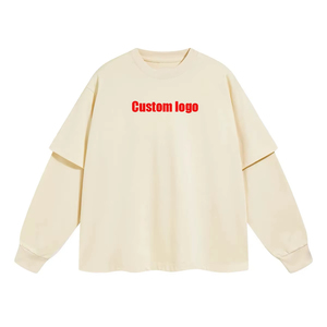 เสื้อยืดผู้ชายแขนยาวสตรีทแวร์ผ้าฝ้าย100% สองชั้นระบายอากาศเป็นมิตรกับสิ่งแวดล้อม - Product Image 4