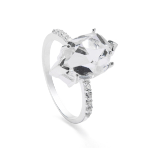 Bague en argent sterling avec quartz Herkimer 5,39 carats - Product Image 1