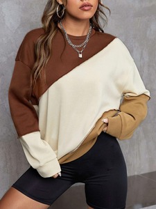 Sweat-shirts amples en molleton de coton pour femmes, personnalisables avec logo, à capuche et col rond, chauds pour l'hiver, style streetwear décontracté, vente en gros - Product Image 6