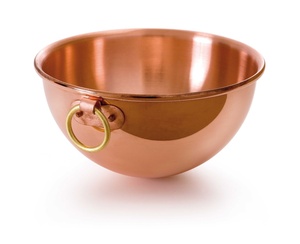 Cuenco de Cobre para Mezclar y Batir con Asa en Forma de Lazo, Plato para Servir de Metal Pulido, Hecho a Mano, Sin Plomo, Apto para Lavavajillas, 100% Cobre Puro Americano - Product Image 1