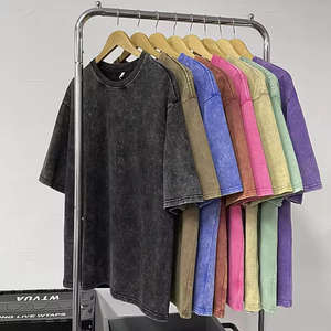 T-shirt lavé à l'acide de haute qualité T-shirt surdimensionné Boxy Street wear T-shirt épais en éponge française pour hommes - Product Image 5