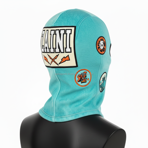 Balaclava d'hiver pour femme en tissu acrylique extensible, ornée de strass, noire, intégrale, avec transfert thermique personnalisé - Product Image 5