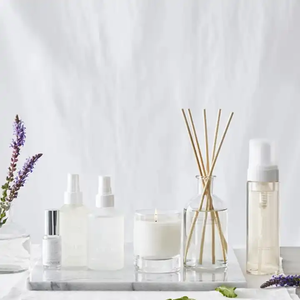럭셔리 아로마 테라피 천연 에센셜 오일 장식 리드 유리 디퓨저 등나무 스틱 - Product Image 4