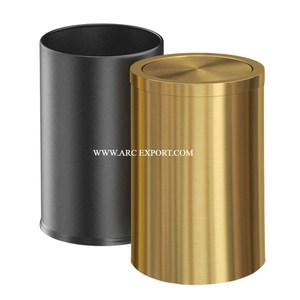 Cubo de basura decorativo hecho a mano para el hogar, cubo de basura recubierto de oro de Metal, nuevo cubo de basura, cubo de basura con acabado de latón para sala de estar - Product Image 4