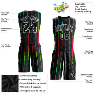 Maillot de basket-ball personnalisé avec design imprimé, ensemble uniforme de basket-ball pour hommes, tenue d'équipe sportive, 100 % polyester, avec logo personnalisé - Product Image 4