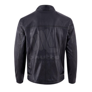 Diseña tu propia chaqueta de cuero de moda de alta calidad para hombre al mejor precio, chaqueta de cuero de manga larga. - Product Image 4