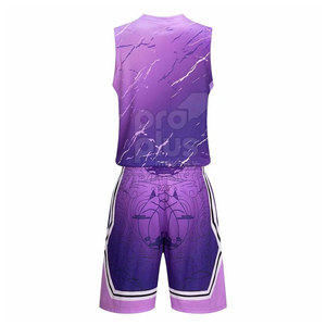 Ensemble de maillots de basket-ball d'été sans manches au design unique, respirant, séchage rapide, vêtements de sport 100% polyester - Product Image 3