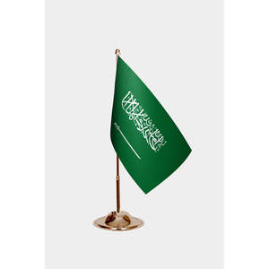 Drapeaux de bureau d'Arabie Saoudite, graphiques imprimés numériquement, mât de drapeau en aluminium - Product Image 2