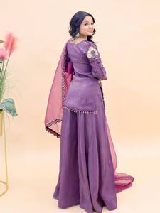 New Bollywood Designer Indian & Pakistani Clothing Elegant Party <b>Top</b> Pallazo & Dupatta Set - Product Image 3