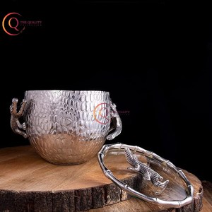 ถังแช่ไวน์และแช่แชมเปญโลหะพร้อมที่จับจระเข้คอลเลกชันเครื่องทำแชมเปญเสิร์ฟเนื้อสัมผัสที่เป็นเอกลักษณ์ - Product Image 4