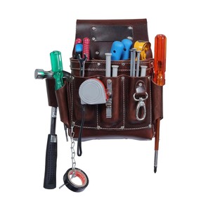 Made OEM Heavy Duty Full Grain <b>Leather</b> Electrician <b>Tool</b> Pouch | 10-Pocket Multi-Function Belt Holster for Construction Carpentry - Product Image 2