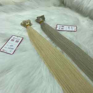 ผมต่อผมมนุษย์บริสุทธิ์ผมลอนตรงผมยาว20นิ้วสีบลอนด์แอช - Product Image 5