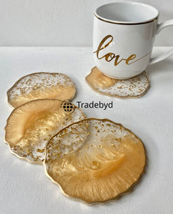 Sous-verres en résine faits à la main, résistants à la chaleur, 4x4 pouces, style luxueux, ensemble de sous-verres pour boissons, disponibles en différentes couleurs, Tradebyd - Product Image 5