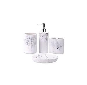 Wholesale 5 Pieces Black <b>Marble</b> <b>Bathroom</b> Set Popular Cabinet <b>Bathroom</b> <b>Accessories</b> Vanity Set Top Quality - Product Image 2