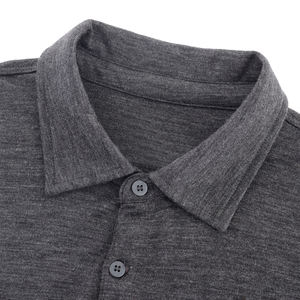Polos de lana ligeros y antiolor para hombre, Polo de manga corta de lana de color sólido para hombre - Product Image 3
