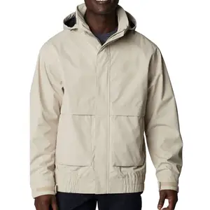Chaqueta cortavientos personalizada al por mayor para hombre, chaqueta sólida con cremallera, ropa de trabajo cortavientos, chaqueta bomber informal para exteriores a la venta