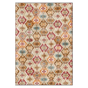 RUGS DEPOT LXDP-0041 Wholesale Red Burgundy Traditional Medallion Digital Printed Machine Washable Chenille Area Rug Non <b>Slip</b> - Product Image 1